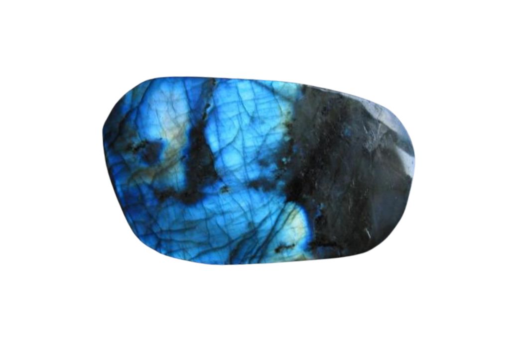 Labradorite on a white background