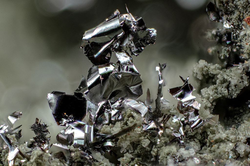 Strip-shaped Rheniite crystals